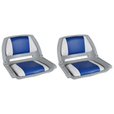 VIDAXL -Bootsstühle 2 PCs Klapper der Rückenlehne 41x51x48 cm blau weiß