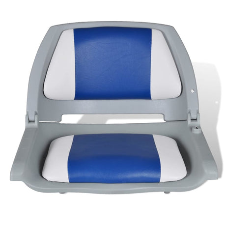 VIDAXL -Bootsstühle 2 PCs Klapper der Rückenlehne 41x51x48 cm blau weiß