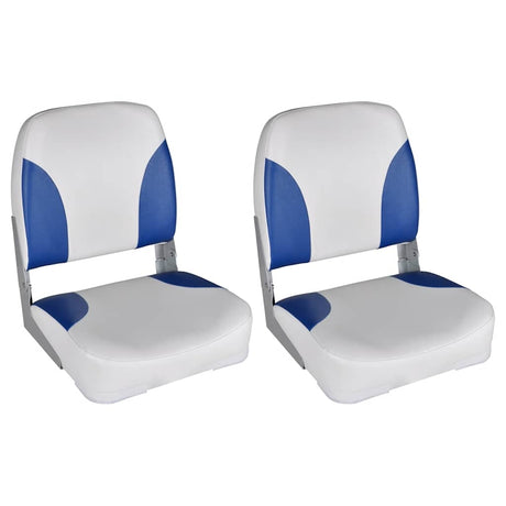 VIDAXL -Bootsstühle 2 PCs Klapper der Rückenlehne 41x36x48 cm blau weiß