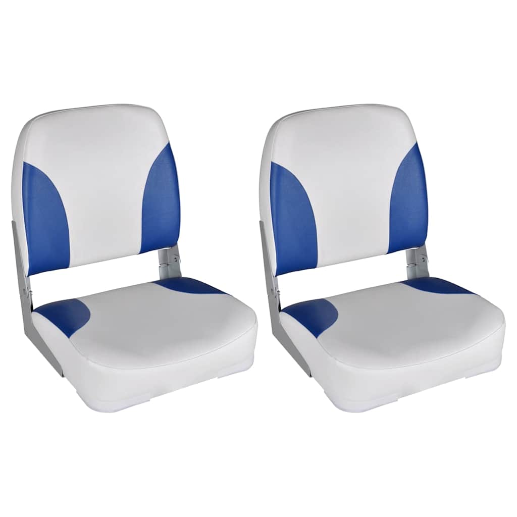 VidaXL Bootsstühle 2 Stk. klappbare Rückenlehne 41x36x48 cm blau weiß