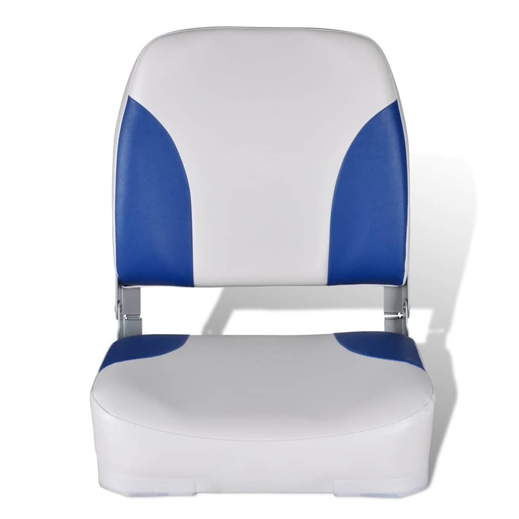 VidaXL Bootsstühle 2 Stk. klappbare Rückenlehne 41x36x48 cm blau weiß
