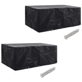Vidaxl tuinmeubelhoezen poly rattan 2 st 8-persoons 229x113 cm