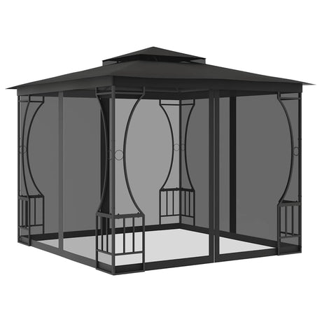 Vidaxl -Laube mit NETs 300x300x265 cm Anthrazit -ausgelöst