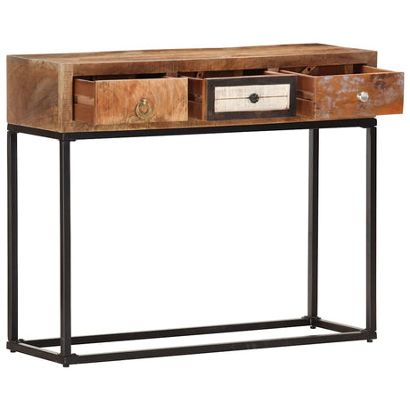 Vidaxl wandtafel 90x30x75 cm massief gerecycled hout goudkleurig