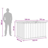 Vidaxl tuinbox 149x99x93 cm grijs