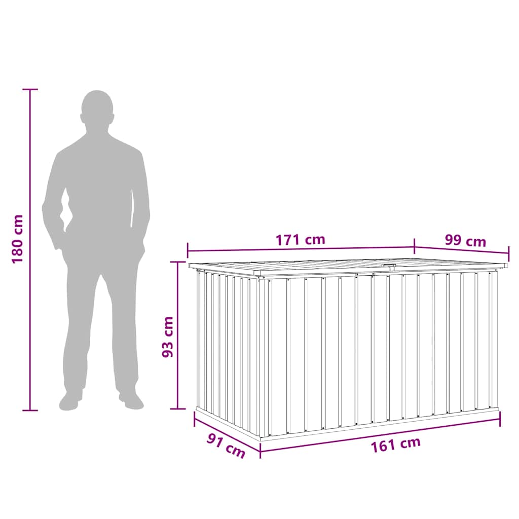 Vidaxl tuinbox 171x99x93 cm grijs