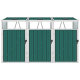 Vidaxl Abfallbehälter Lagerung Triple 213x81x121 cm Stahlgrün