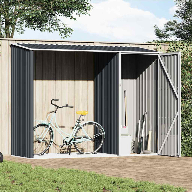 Vidaxl Firthoutschuur 245x98x159 cm verzinkter Stahl -Anthrazit