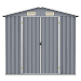 Vidaxl Garden Shed 205x129x183 cm verzinkter Stahl grau