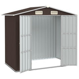Vidaxl Garden Shed 205x129 x 183 cm verzinkter Stahlbraun