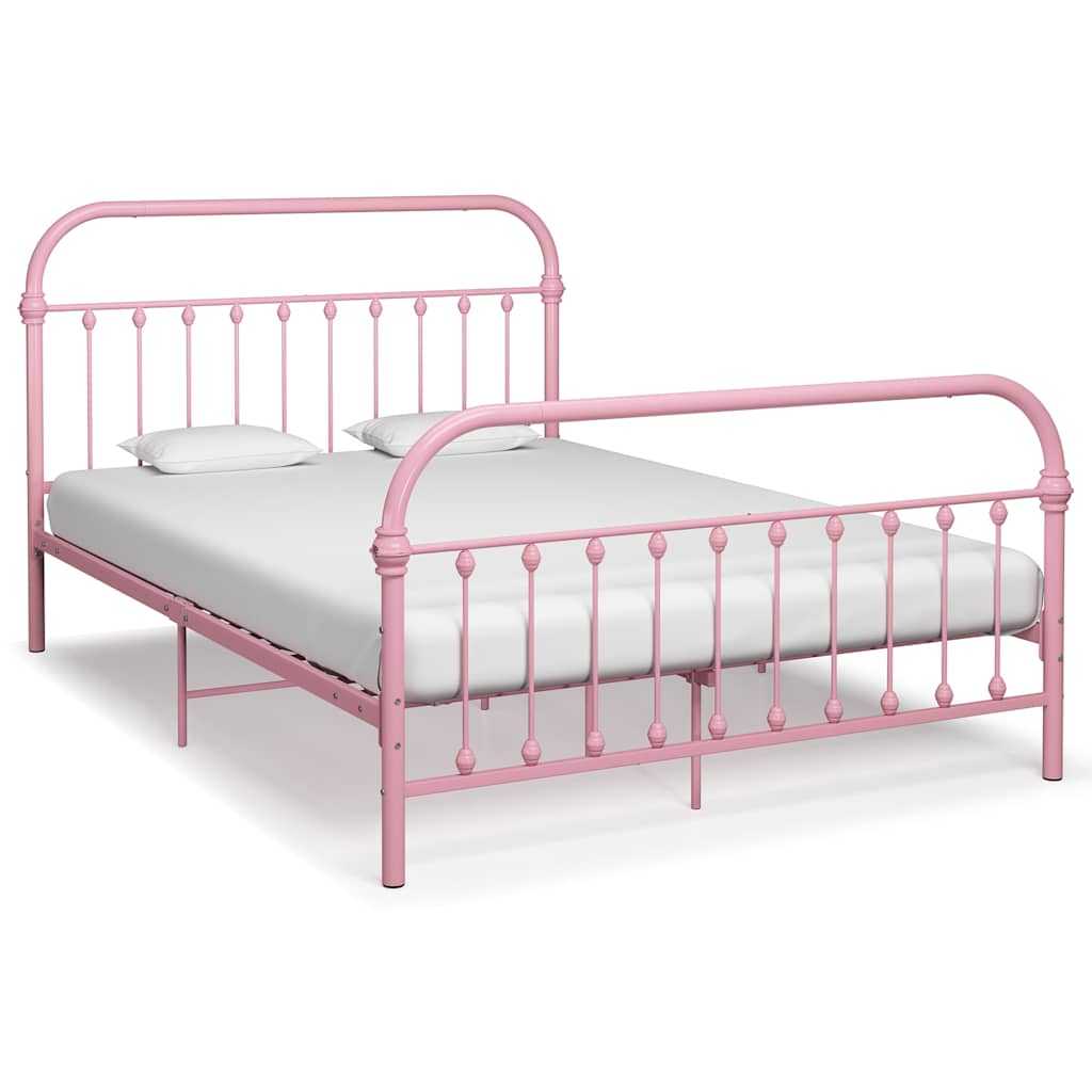 Vidaxl bedframe metaal roze 120x200 cm