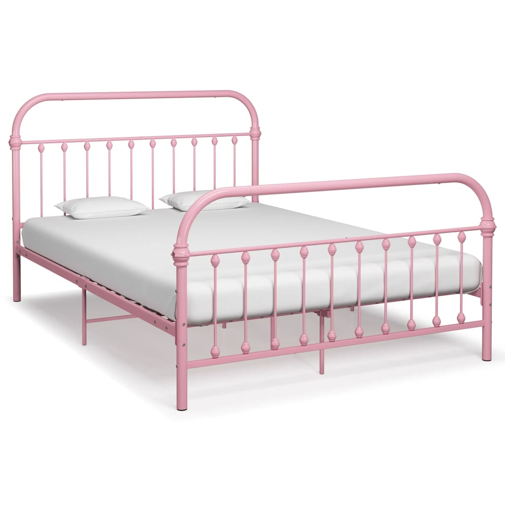 Vidaxl bedframe metaal roze 140x200 cm