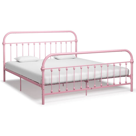 Vidaxl bedframe metaal roze 180x200 cm
