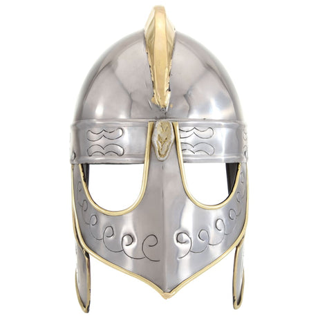 VidaXL Beowulf Helm Replik Larp Stahl silberfarben