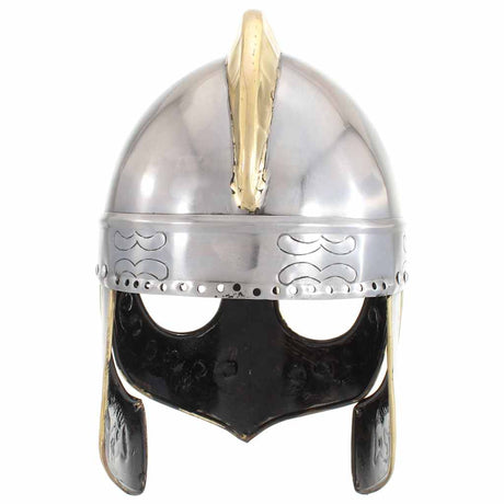 VidaXL Beowulf Helm Replik Larp Stahl silberfarben
