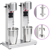 Vidaxl Milkshake -Mixer mit doppelten Tassen aus Edelstahl 2 l