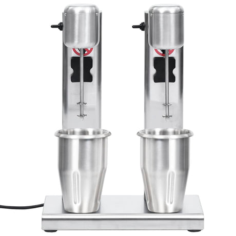 Vidaxl Milkshake -Mixer mit doppelten Tassen aus Edelstahl 2 l