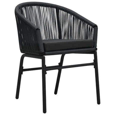 Vidaxl 3-delige bistroset met kussens pe-rattan zwart