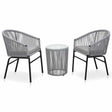Vidaxl 3-delige bistroset met kussens pe-rattan grijs