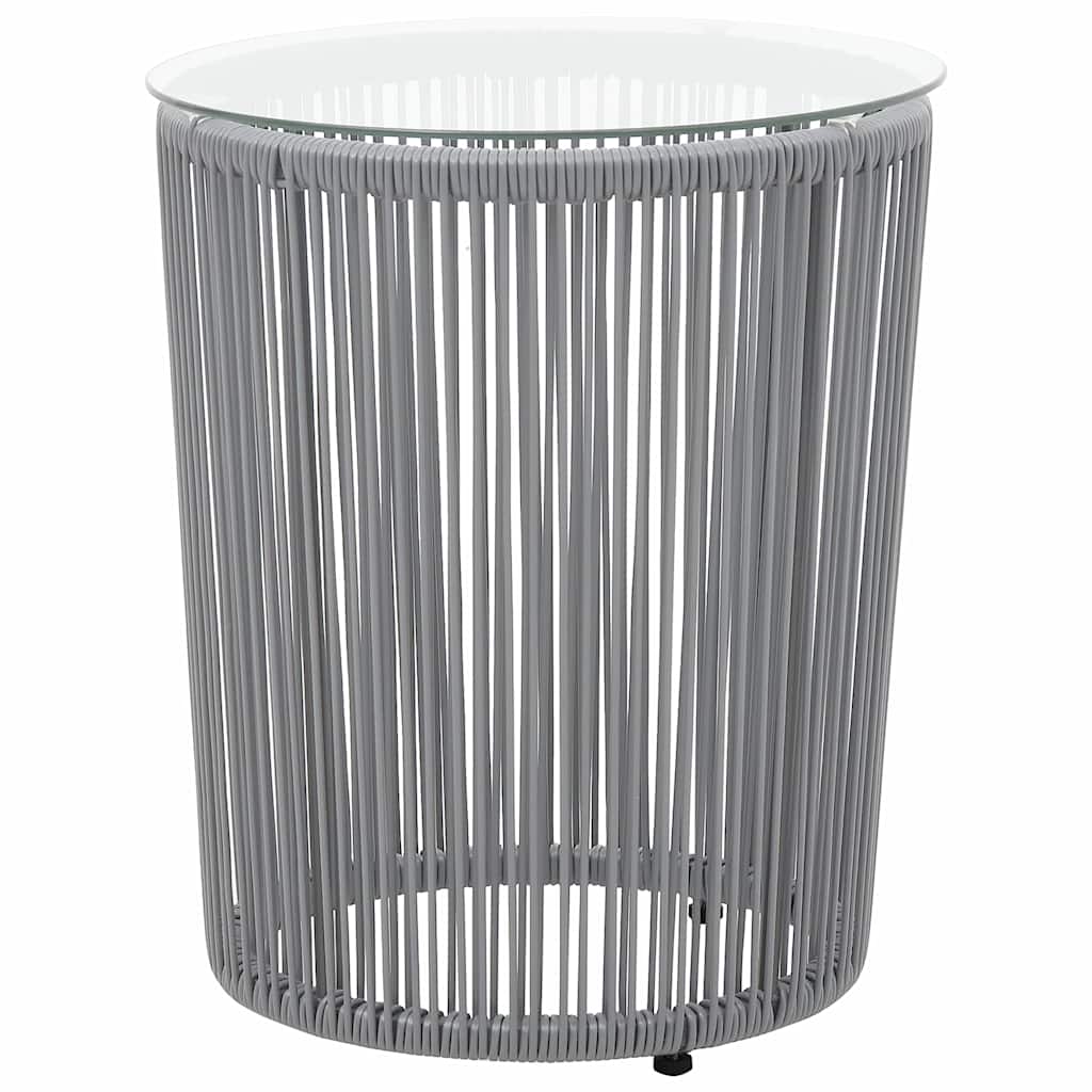 Vidaxl 3-delige bistroset met kussens pe-rattan grijs