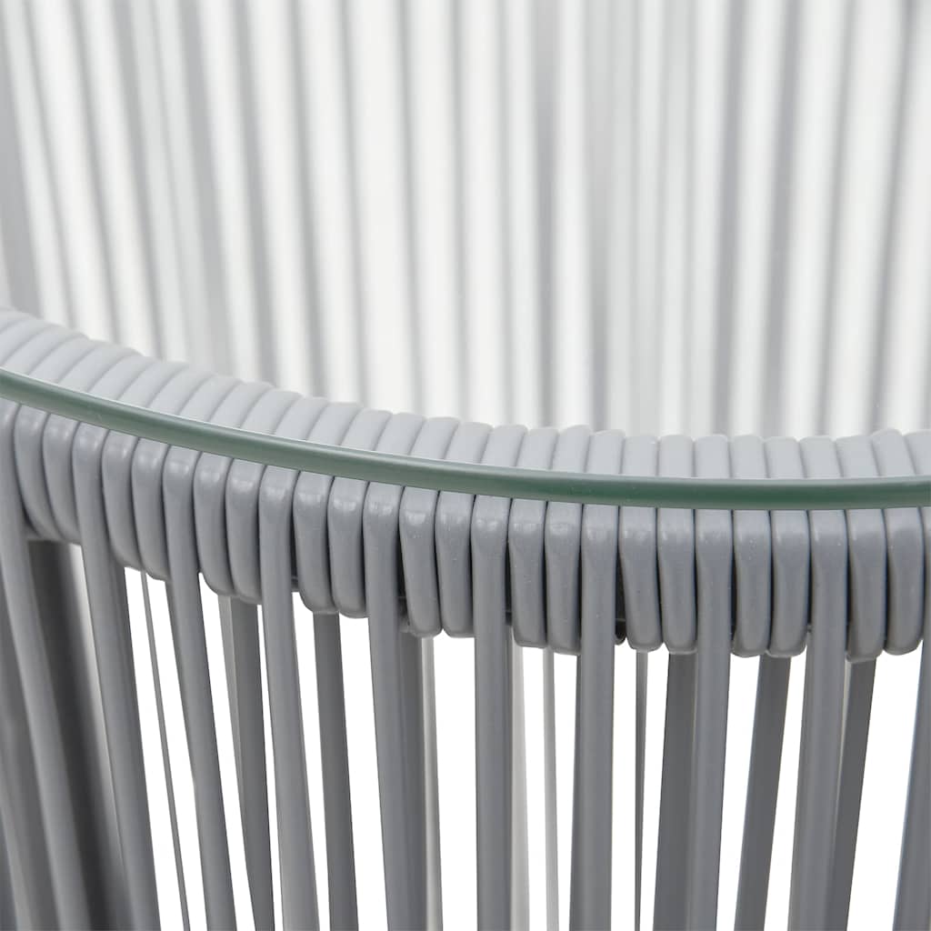 Vidaxl 3-delige bistroset met kussens pe-rattan grijs
