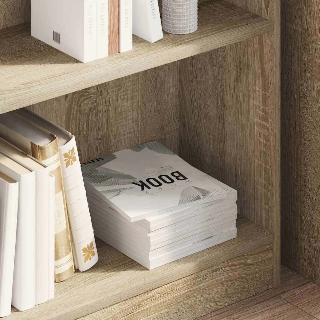 Vidaxl boekenkast 80x24x75 cm bewerkt hout sonoma eikenkleurig
