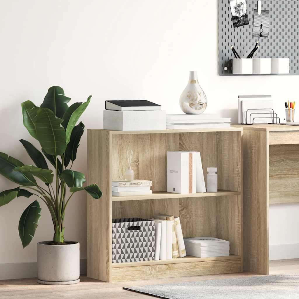Vidaxl boekenkast 80x24x75 cm bewerkt hout sonoma eikenkleurig
