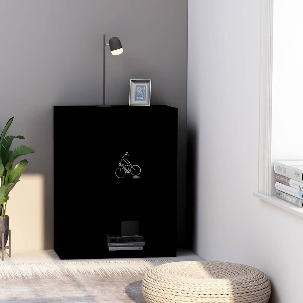 Vidaxl boekenkast 60x30x76,5 cm bewerkt hout zwart