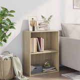 Vidaxl boekenkast 2 schappen 60x30x76,5 cm bewerkt hout sonoma eiken