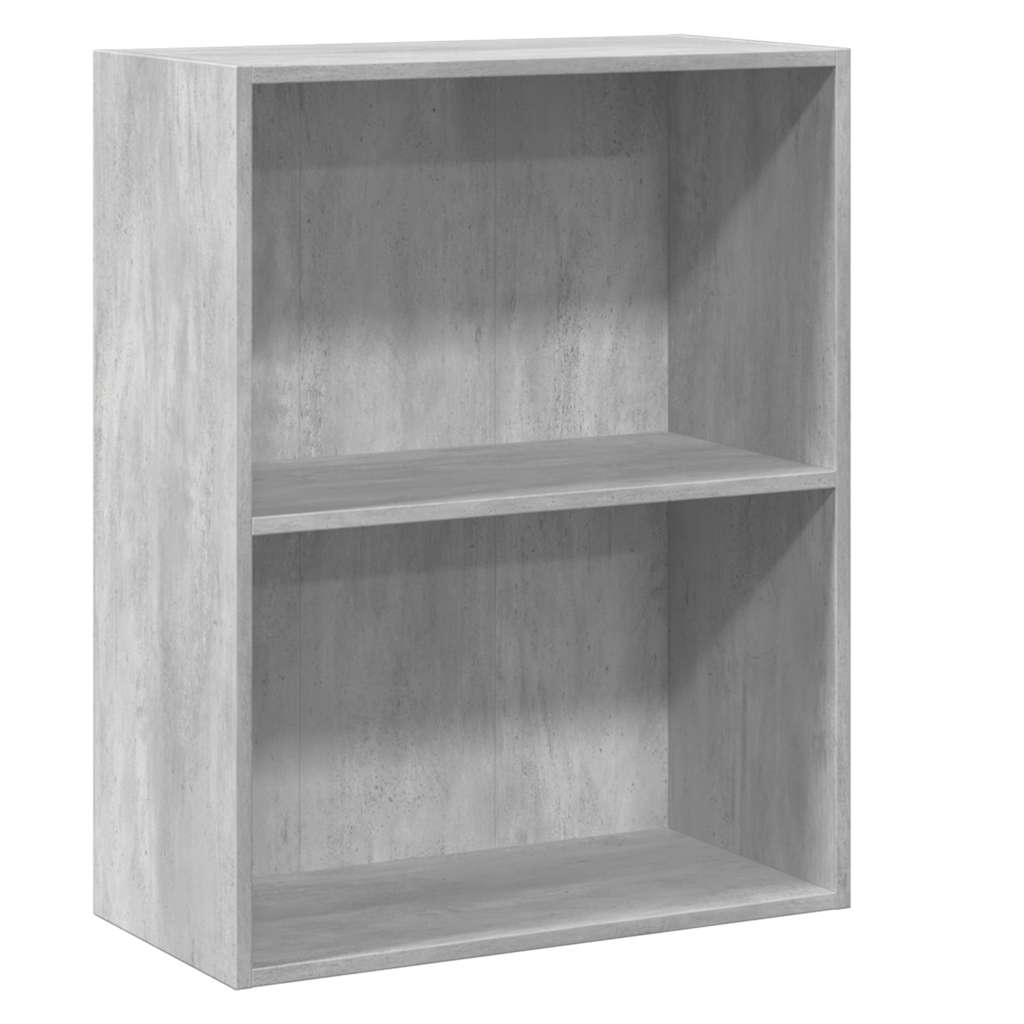 Vidaxl boekenkast met 2 schappen 60x30x76,5 cm bewerkt hout betongrijs