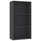 Vidaxl boekenkast met 3 schappen 60x30x114 cm bewerkt hout grijs