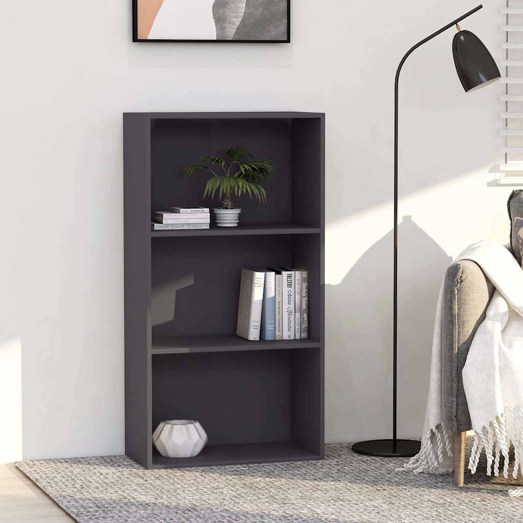 Vidaxl boekenkast met 3 schappen 60x30x114 cm bewerkt hout grijs