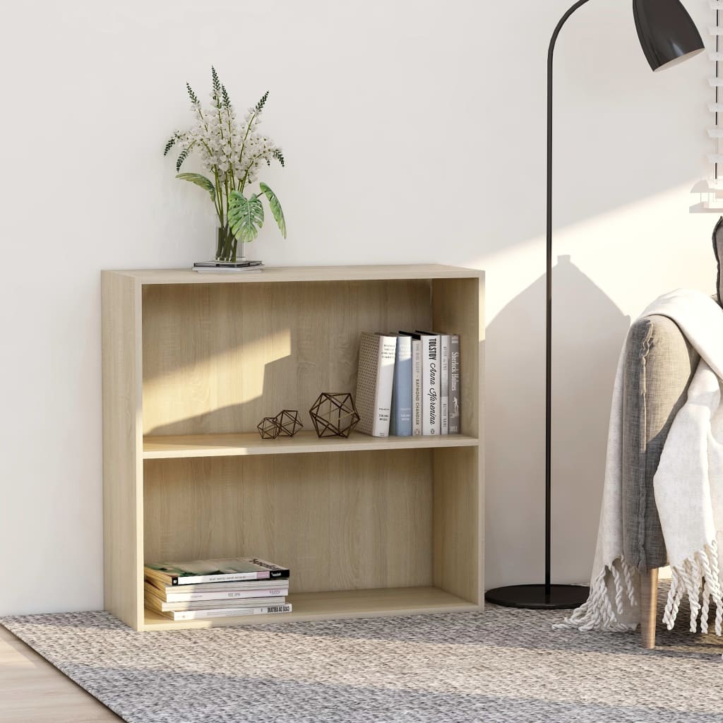 Vidaxl boekenkast 80x30x76,5 cm bewerkt hout sonoma eikenkleurig