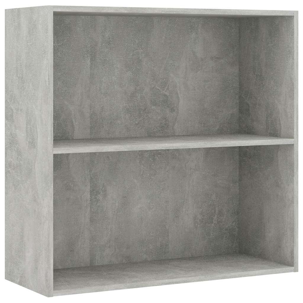 Vidaxl boekenkast met 2 schappen 80x30x76,5 cm bewerkt hout betongrijs