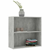 Vidaxl boekenkast met 2 schappen 80x30x76,5 cm bewerkt hout betongrijs