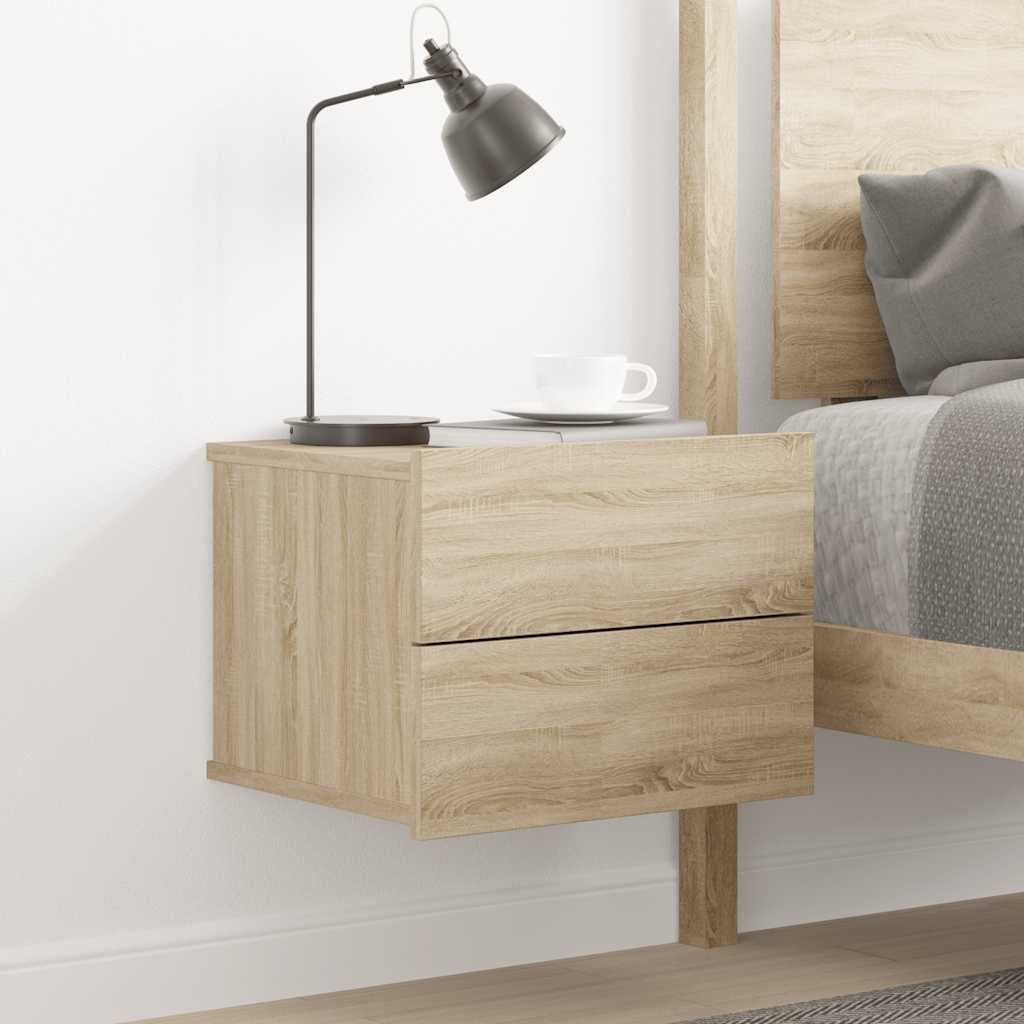 Vidaxl nachtkastje 40x30x30 cm bewerkt hout sonoma eikenkleurig