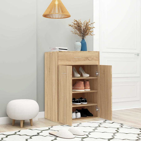Vidaxl Schuhschrank 60x35x84 cm Propertiertes Holz Sonoma Eiche gefärbt
