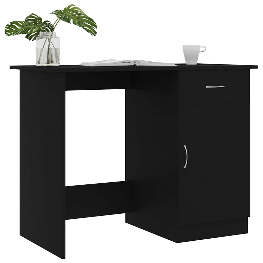 Vidaxl bureau 100x50x76 cm bewerkt hout zwart