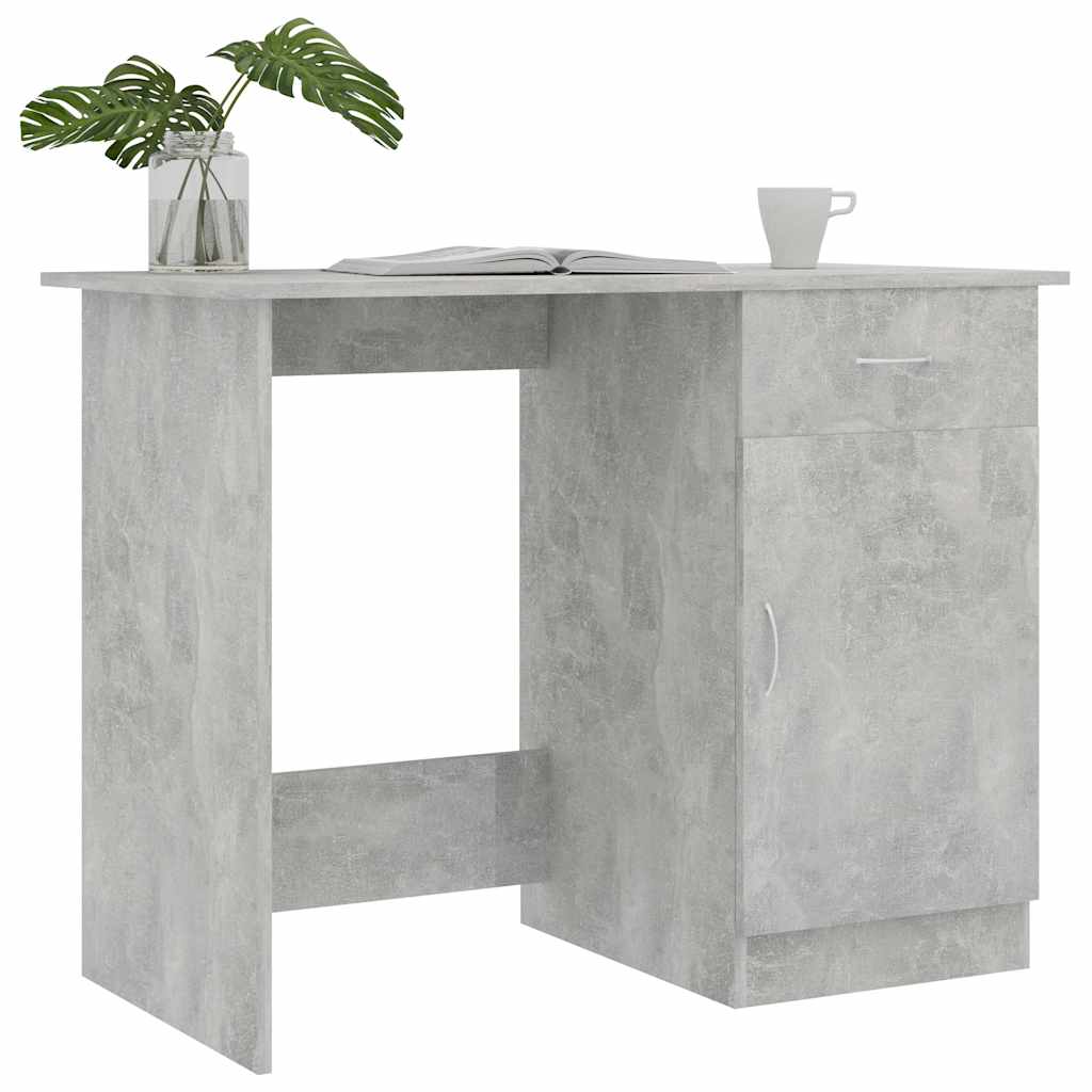 Vidaxl bureau 100x50x76 cm bewerkt hout betongrijs