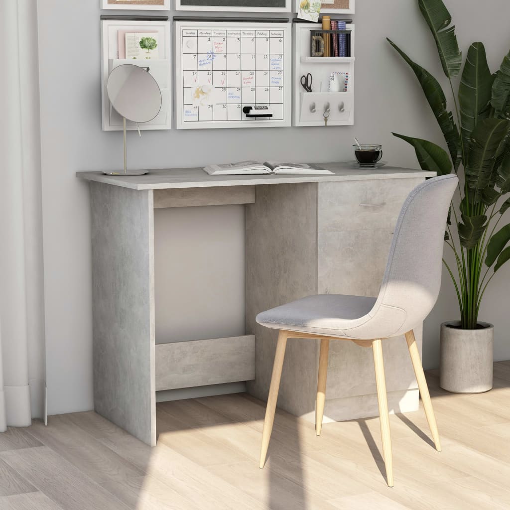 Vidaxl bureau 100x50x76 cm bewerkt hout betongrijs