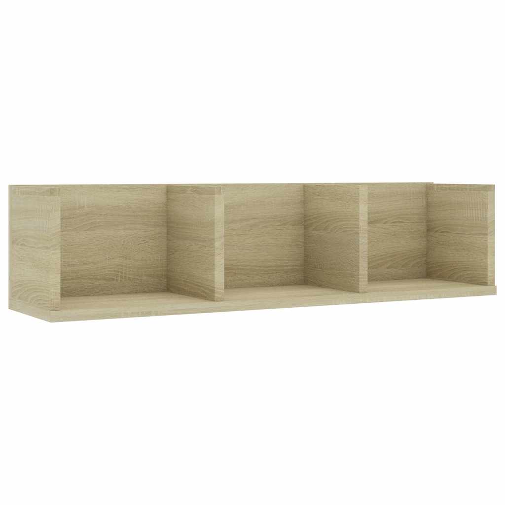 Vidaxl cd-wandschap 75x18x18 cm bewerkt hout sonoma eikenkleurig