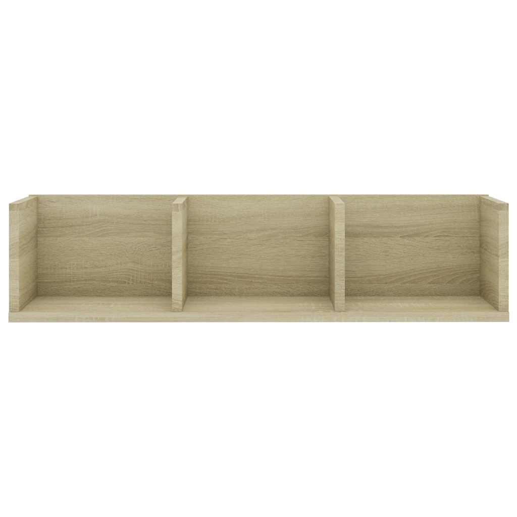 Vidaxl cd-wandschap 75x18x18 cm bewerkt hout sonoma eikenkleurig