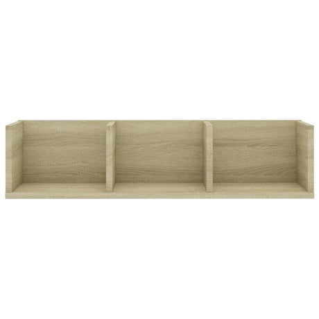 Vidaxl cd-wandschap 75x18x18 cm bewerkt hout sonoma eikenkleurig