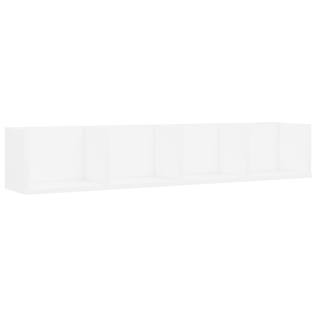 Vidaxl cd-wandschap 100x18x18 cm bewerkt hout wit