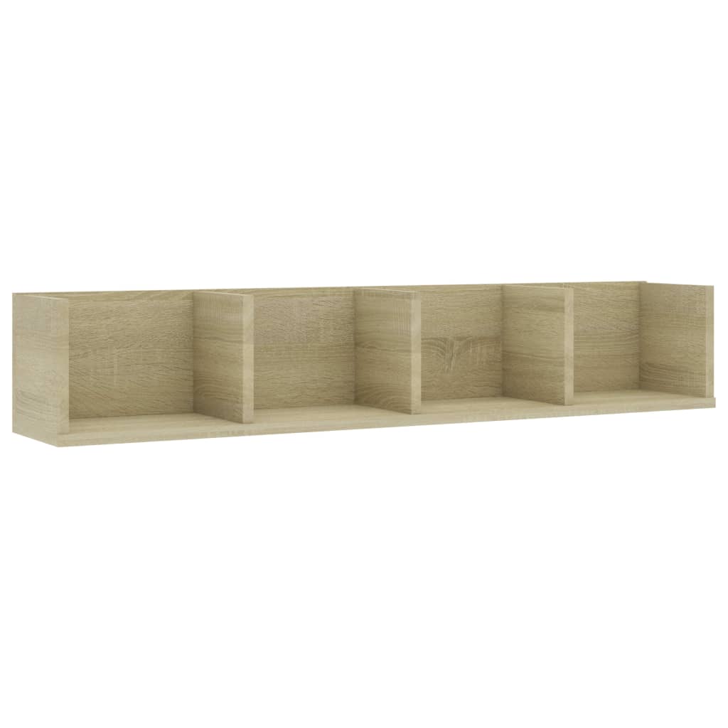 Vidaxl cd-wandschap 100x18x18 cm bewerkt hout sonoma eikenkleurig