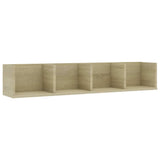 Vidaxl cd-wandschap 100x18x18 cm bewerkt hout sonoma eikenkleurig