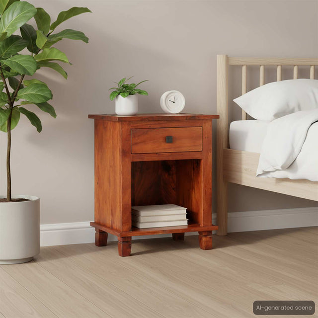 Vidaxl nachtkastje 40x30x50 cm massief acaciahout