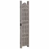 Vidaxl kamerscherm 3 panelen handgesneden 120x165 cm mangohout grijs