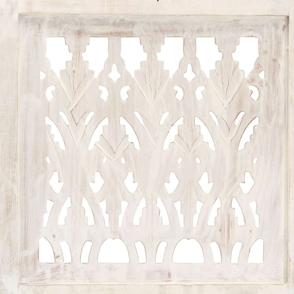 Vidaxl kamerscherm met 5 panelen handgesneden 200x165 cm mangohout wit