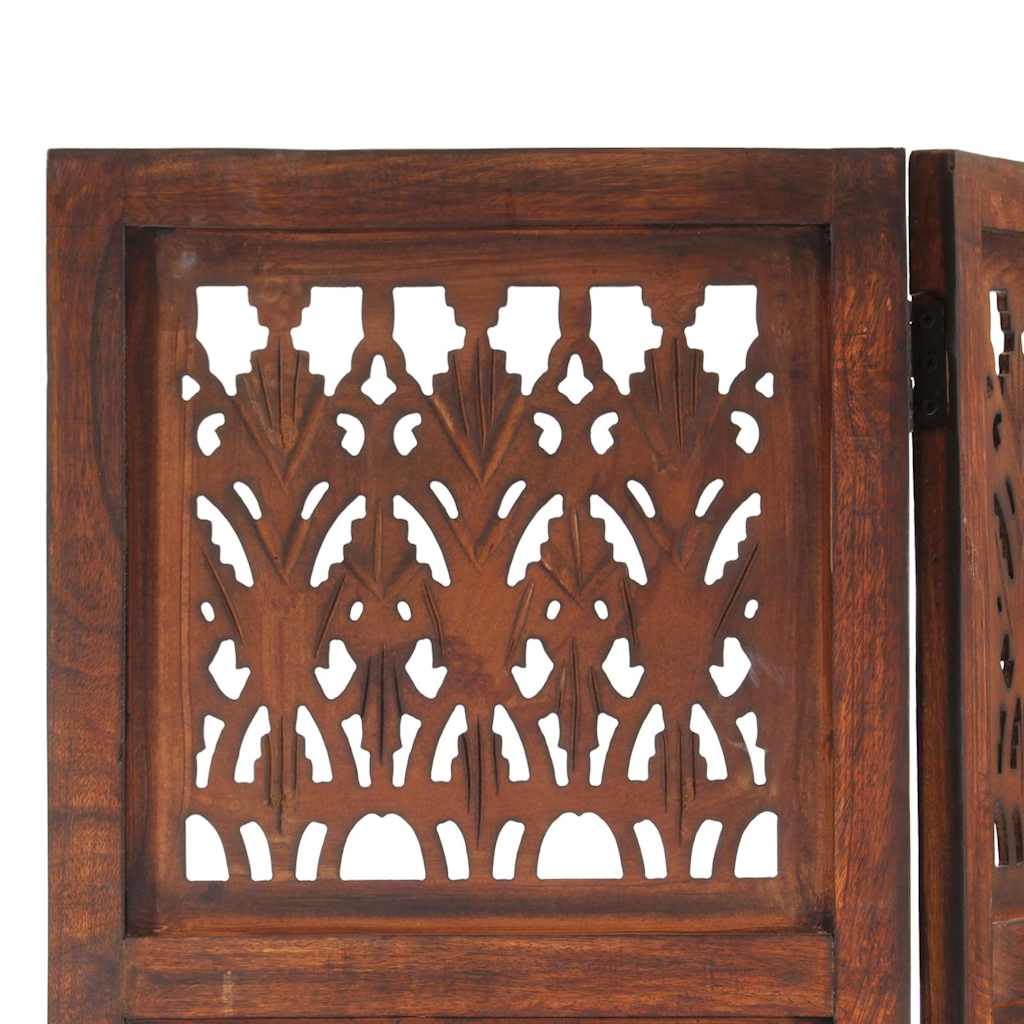 Vidaxl kamerscherm 5 panelen handgesneden 200x165 cm mangohout bruin